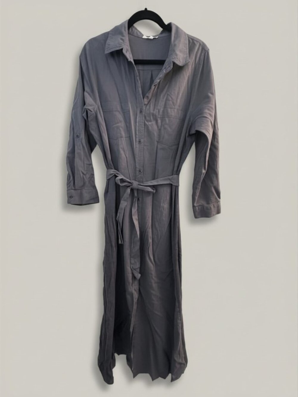 Splendid Paige Long Sleeve Shirt Dress L - Ash Navy - Like New